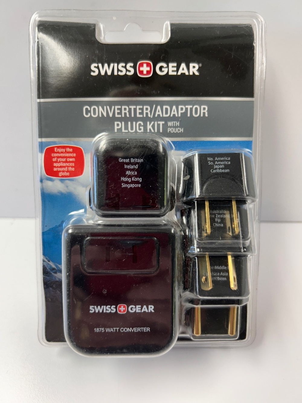 SWISS GEAR Converter/Adapter Plug Kit With Pouch-Worldwide Global Electric Black
